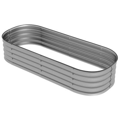Outsunny Raised Garden Bed, Modular Raised Bed, Protected Edges, Bottomless Design, 150 x 62 x 30 cm, Silver