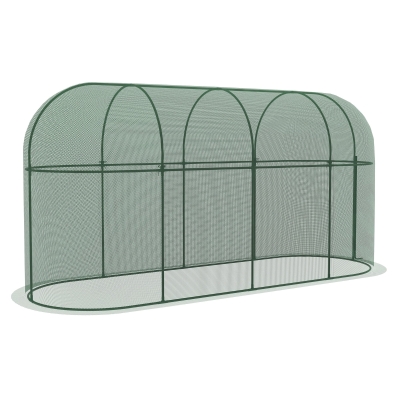 Outsunny Bird Protection Net, Metal Frame, Zipper Door, Easy Setup and Takedown, 3 x 1 x 1.5 m, Green
