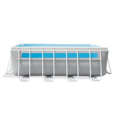 INTEX 26770NP - Piscina Prisma Frame Rettangolare Clearview Cm 400X200X122 Con Pompa Filtro, Telo Base, Telo Copertura, Scaletta