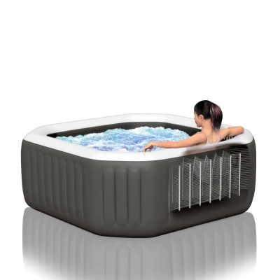 INTEX 28486EX - Spa Bubble Blue Cm 180X66, 4 Posti, Con Pompa, Riscaldatore, 100 Getti, Telo Copertura, Dispenser Di Cloro