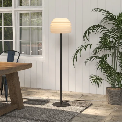 Lampa ogrodowa stojąca Outsunny, przenośna lampa podłogowa do użytku wewnętrznego, wodoszczelna IP44, regulowana jasność, ciepłe światło, bez żarówki, kolor czarny