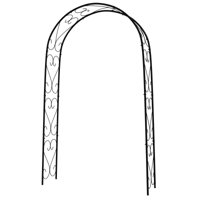 Outsunny Łuk różany, łuk ogrodowy, łuk przejściowy, 125 x 37 x 230 cm, czarny