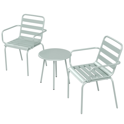 Outsunny 3-delig Bistro-Set Balkonbistro-Set 2-persoons Bistroset, inklapbaar, modern design, 51 x 58 x 78 cm, Groen