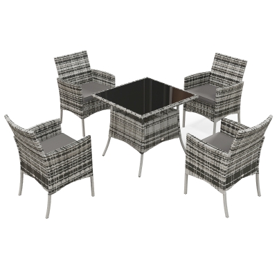 Outsunny Five-Pieces Rattan Dining Set