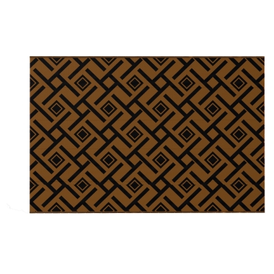 Outsunny Plastic Straw Reversible RV Outdoor Rug with LED String Light, 182 x 274cm, Brown and Black