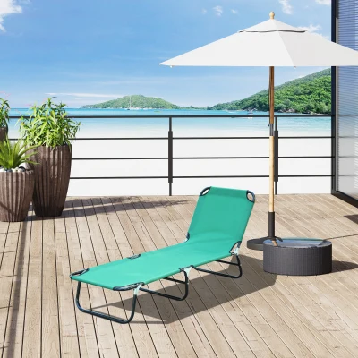 Outsunny Lettino prendisole 188cm x 56cm x 28cm Verde