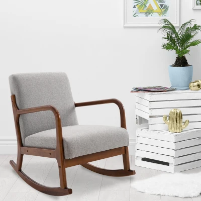 HOMCOM Sedia a dondolo 64cm x 86cm x 80cm Grigio