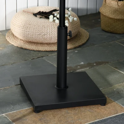 Outsunny 11kg Square Cement Parasol Base - Concrete Umbrella Weight Stand Holder for Patio Outdoor Garden, Black