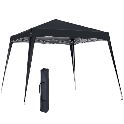 Outsunny Slant Leg Pop Up Gazebo - Comes with Carry Bag, Height Adjustable Party Tent, Instant Event Shelter for Garden, Patio (3 M × 3 M Base / 2.5 M × 2.5 M Top, Black)