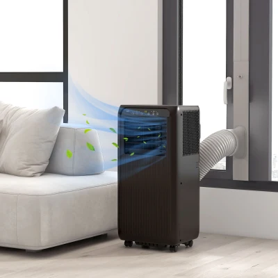 HOMCOM Przenośna Klimatyzacja Mini Klimatyzator, Timer 24 godziny, 3 prędkości, 33 x 28 x 68,5 cm, Czarny