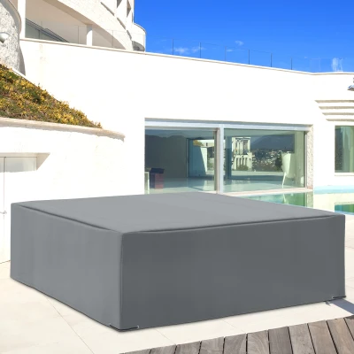 Outsunny 600D Oxford Patio Corner Set Cover - Outdoor Garden Rattan Furniture Protection Cover, Waterproof and Anti-UV, Dark Grey, 225L x 210W x 70Hcm