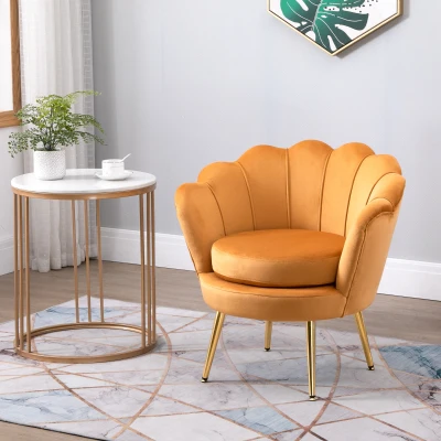 HOMCOM Poltroncina 76cm x 67cm x 74cm Giallo