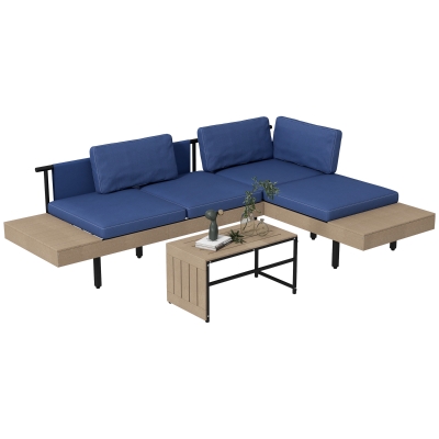 Set de Mobilier de Gradina cu 3 Piese, cu Canapea