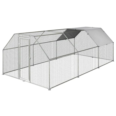 PawHut tarc din metal pentru gaini, 280 x 570 x 195 cm(m-1)