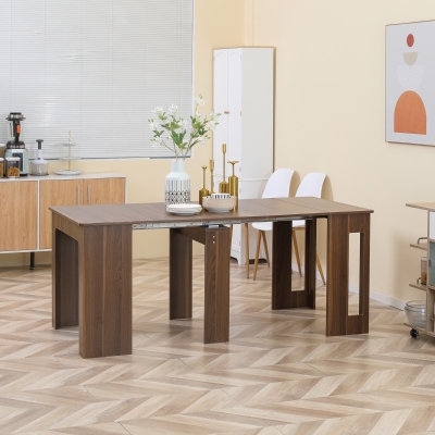 HOMCOM Stół rozkładany do jadalni 180 x 85 x 75 cm - nowoczesny stół kuchenny do salonu i jadalni, kolor brązowy