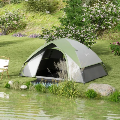Outsunny Tenda de Campismo Dobrável para 1-2 Pessoas com Janela e Bolsa de Transporte Impermeável 3000 mm 210x110x150 cm Verde