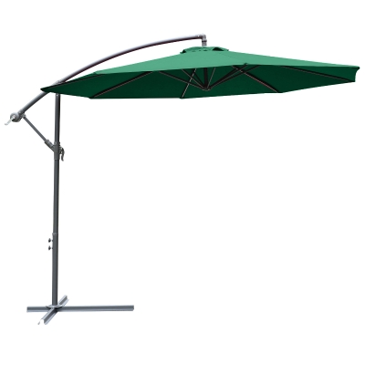 Outsunny 3m Banana Parasol Umbrella Green