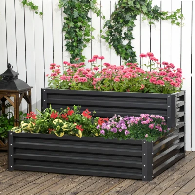 Jardiniera pentru plan de cultivare inaltat pe 2 niveluri