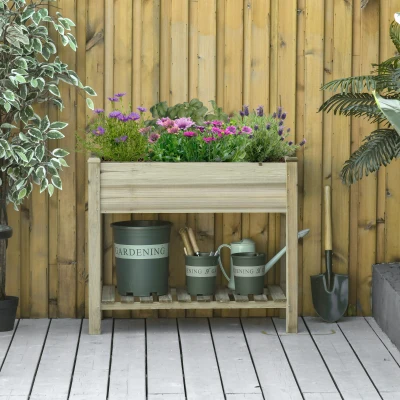 Jardiniera Inaltata din Lemn cu Picioare