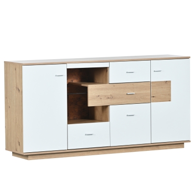 Credenza Moderna con Ampio Spazio portaoggetti, color legno