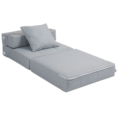 HOMCOM Relaxstoel Ligstoel Stoel met bedfunctie, incl. 1 kussen, 70 cm x 70 cm x 61 cm, Lichtgrijs