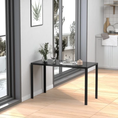 HOMCOM Stół Jadalniany Kuchenny, Nowoczesny Design, 120 cm x 60 cm x 75 cm, Czarny