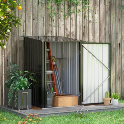 Outsunny Casetta da Giardino 100cm x 103cm x 160cm Grigio Scuro