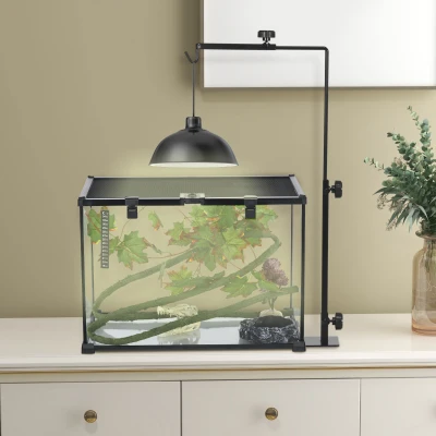 PawHut Adjustable Reptile Lamp Stand Holder - Black
