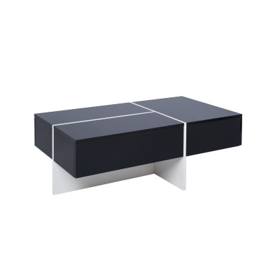 Mesa de Centro Modular con Sistema de Iluminación Led Controlado Por App Color Negro