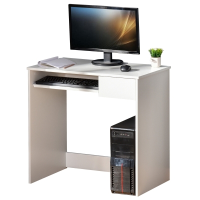 HOMCOM Compact Computer Table with Keyboard Tray Drawer Study Office Work Writing Desk