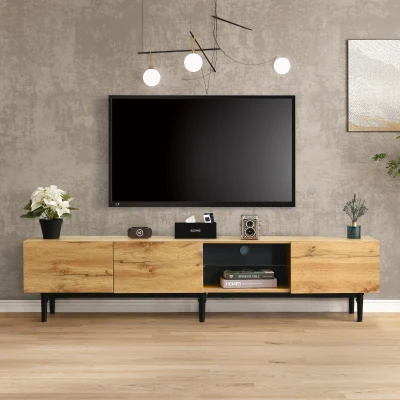 Moderno Mobile TV con Venatura del Legno, Naturale