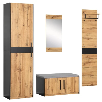 Set de Intrare 4 Piese cu Bancă, Culoare naturală