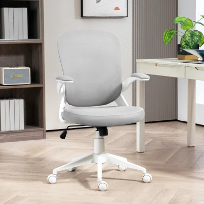 HOMCOM Fauteuil Bureau Pivotant Gris Réglable Maille