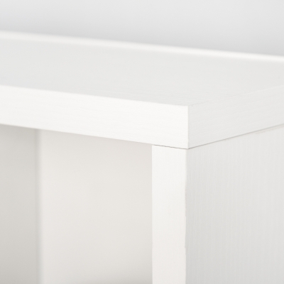 HOMCOM Mobilier Librerie in Lemn 24 Compartimente, Alb, 130.5x89x20cm(m-9)