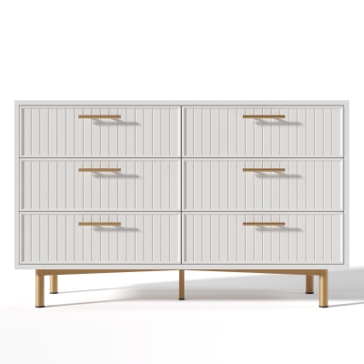 Credenza Moderna con 6 Cassetti, Bianco