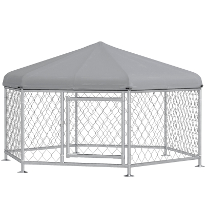 PawHut Kennel per Cani Taglia Media Tessuto Oxford 2.1x1.85x1.2m