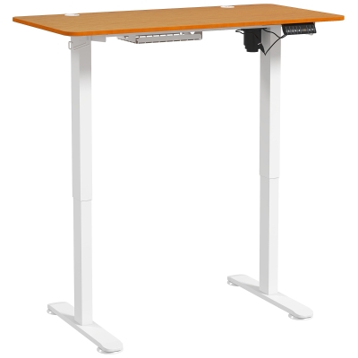Vinsetto Zit-sta Bureau, in hoogte verstelbaar, 120x60x72-116cm, Natuur/Wit