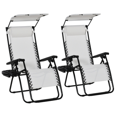 Zero Gravity Chair 90cm x 67cm x 110cm White