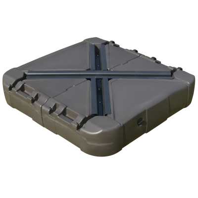 Outsunny Square Cantilever Patio Parasol Base - Water or Sand Filled Stand with Heavy-Duty Wheels, Coffee