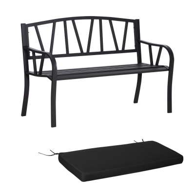 Garden Bench 128W x 56D x 86Hcm Black