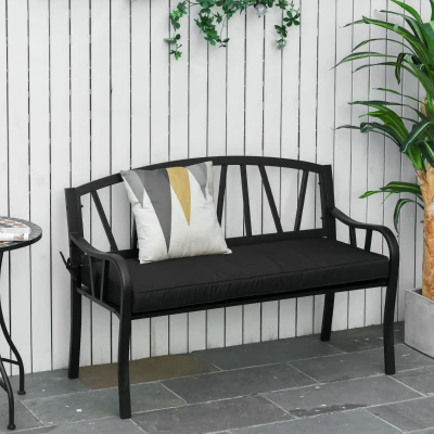 Garden Bench 128W x 56D x 86Hcm Black