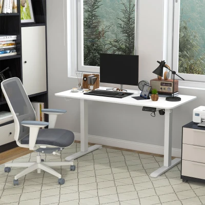 Vinsetto Stehpult höhenverstellbarer Computertisch Schreibtisch, 140 cm x 70 cm x 116 cm, Weiß