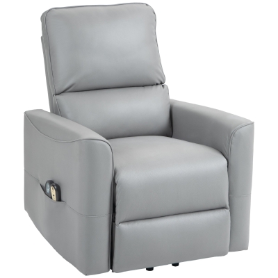 HOMCOM Fauteuil Électrique Massage Chauffant Gris