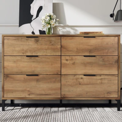 Sideboard Cabinet with Storage Drawers, Dark Oak