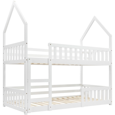 Castle-Shaped Bunk Bed for Kids, White