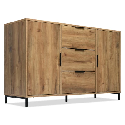 Living Room Sideboard Cabinet, Dark Oak