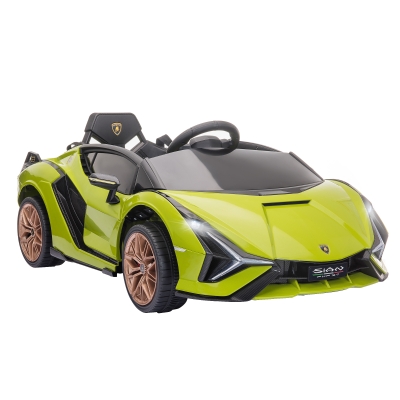 HOMCOM Kinder Elektrische Auto, Lamborghini, 3-5 km/u, Afstandsbesturing, voor 3-5 jaar, Groen