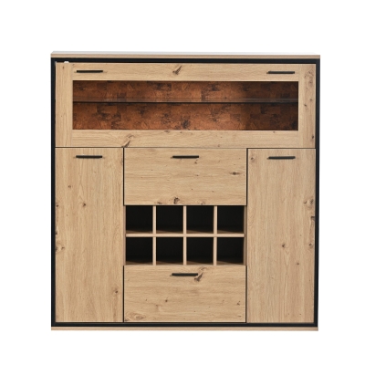 Crédence Élégante avec Double Portes, Bois naturel