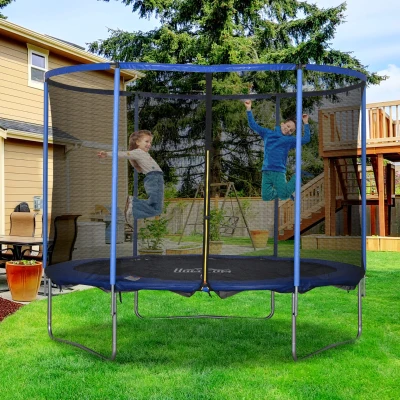 Trampolina z siatką zabezpieczającą Trampolina ogrodowa Stal Ø 305 x wys. 248 cm