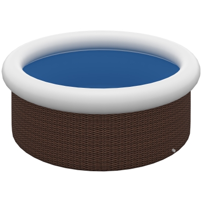 Outsunny opblaasbaar zwembad, voor 5 personen, snel op te zetten, robuust materiaal, bruin, Ø300 x 76H cm